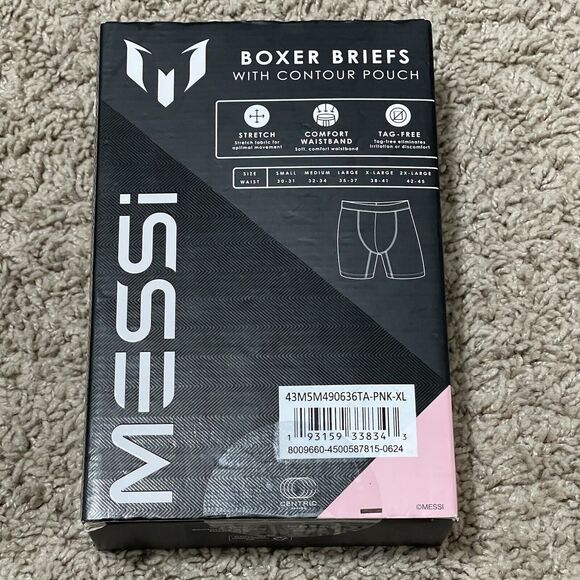 Messi Collection Underwear Mens XL 32-34 Stretch 3 Boxers Briefs NEW IN BOX - Picture 3 of 3